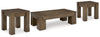 Mesa de centro elevable Rosswain y dos mesas auxiliares
