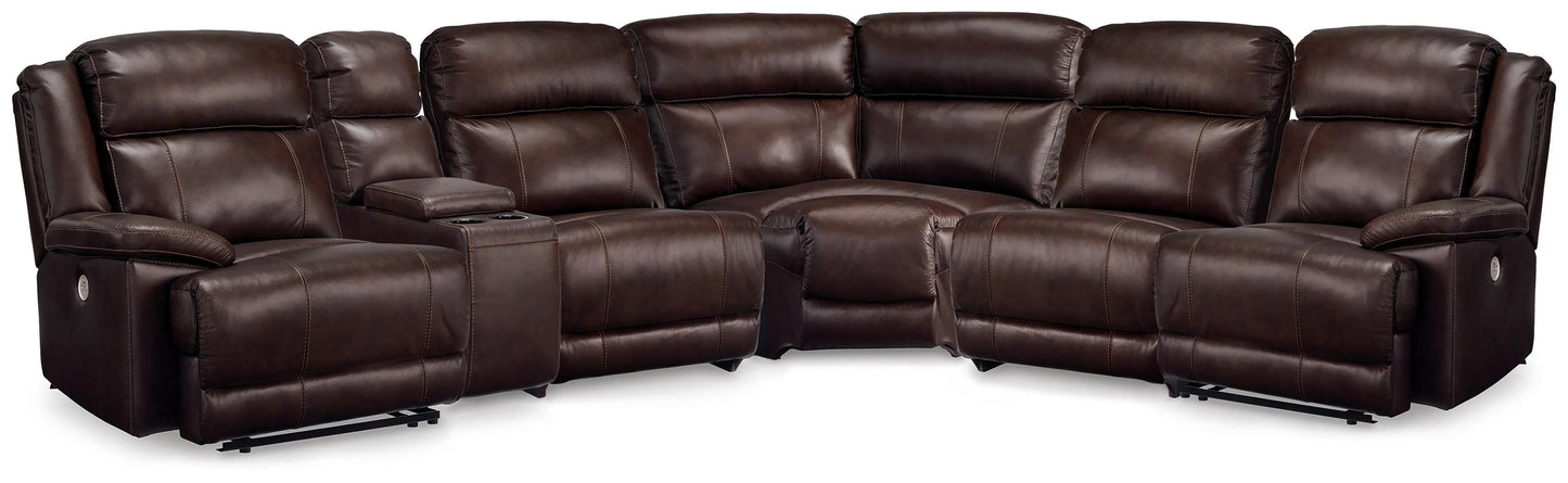 Seccional reclinable de 6 piezas con consola VonKurt