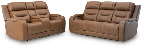 Dreamer Power Reclining Sofa and Loveseat with Audio