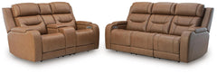 Dreamer Power Reclining Sofa and Loveseat with Audio