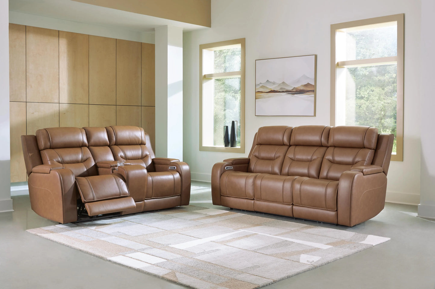 Dreamer Power Reclining Sofa and Loveseat with Audio