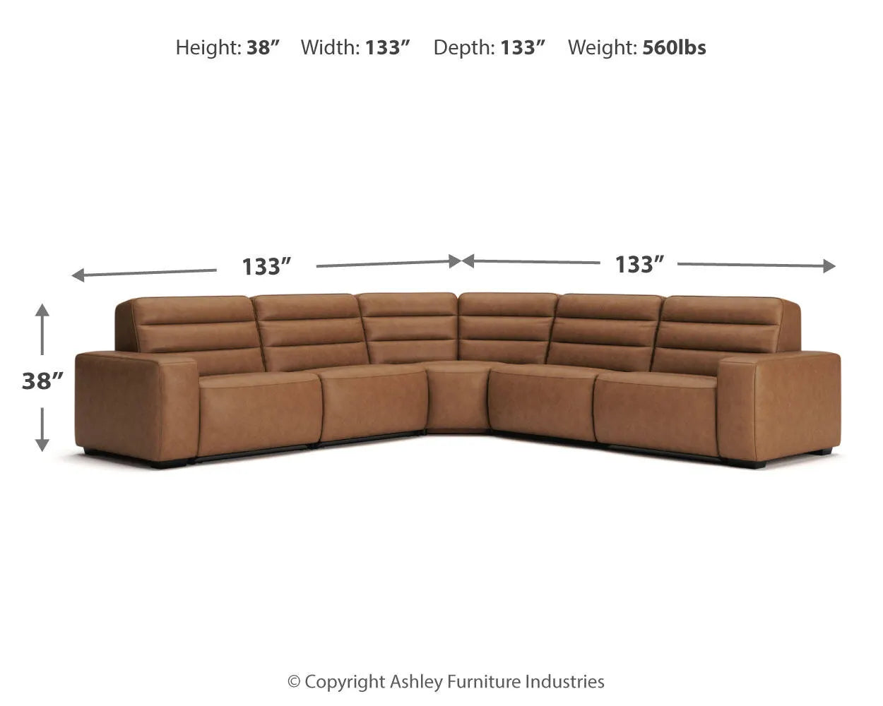 Modero 5-Piece Power Reclining Sectional