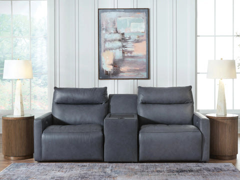ModZ 3-Piece Power Reclining Sectional Loveseat with Audio Console