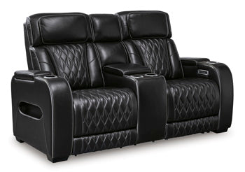 Sofá de dos plazas reclinable eléctrico Boyington con consola