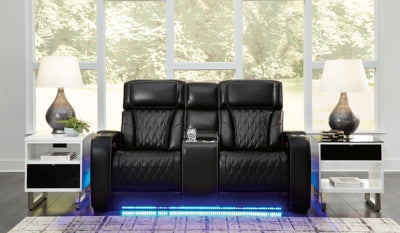 Sofá de dos plazas reclinable eléctrico Boyington con consola
