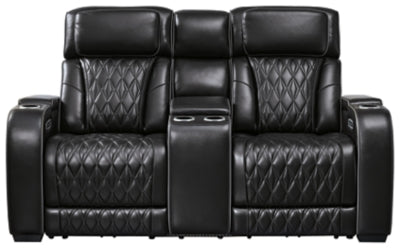 Sofá de dos plazas reclinable eléctrico Boyington con consola