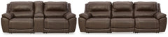 Sofá reclinable de 3 piezas y loveseat de 3 piezas con consola Dunleith