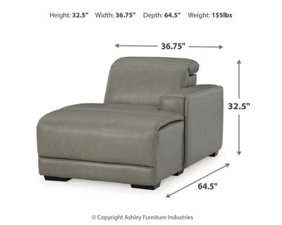 Chaise longue reclinable eléctrica con brazo derecho Correze